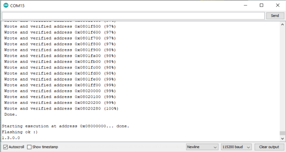 Serial monitor output