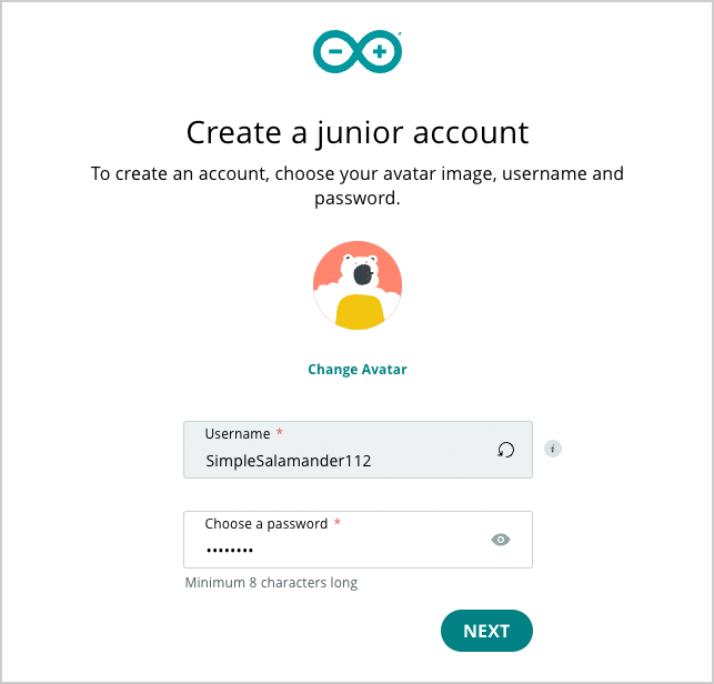 Signing up to Arduino.