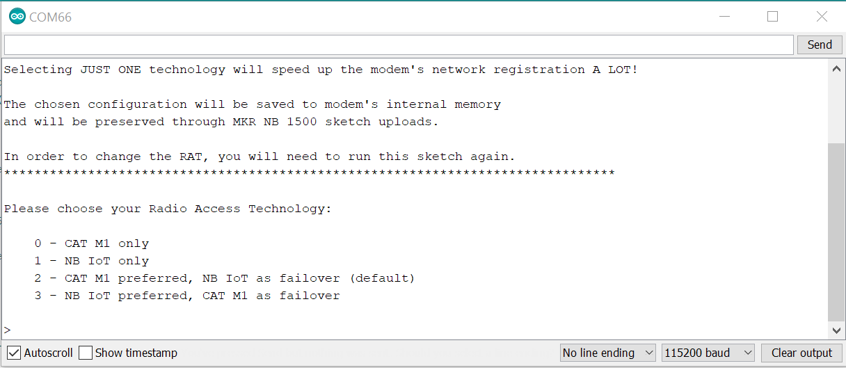 Serial port info