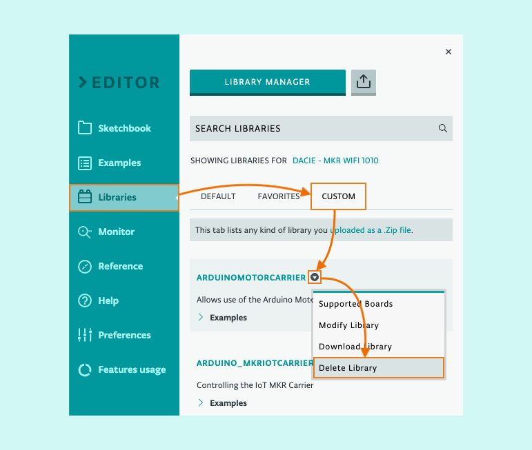 Removing a custom library