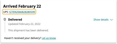 Image of a link that leads to shipping informaiton