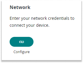 Network section with configure button.