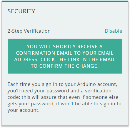 Security section highlighted in the profile page