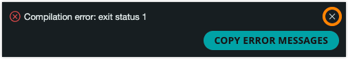 Closing the pop-up notification.
