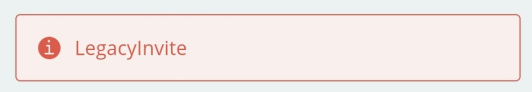 Legacy invite error