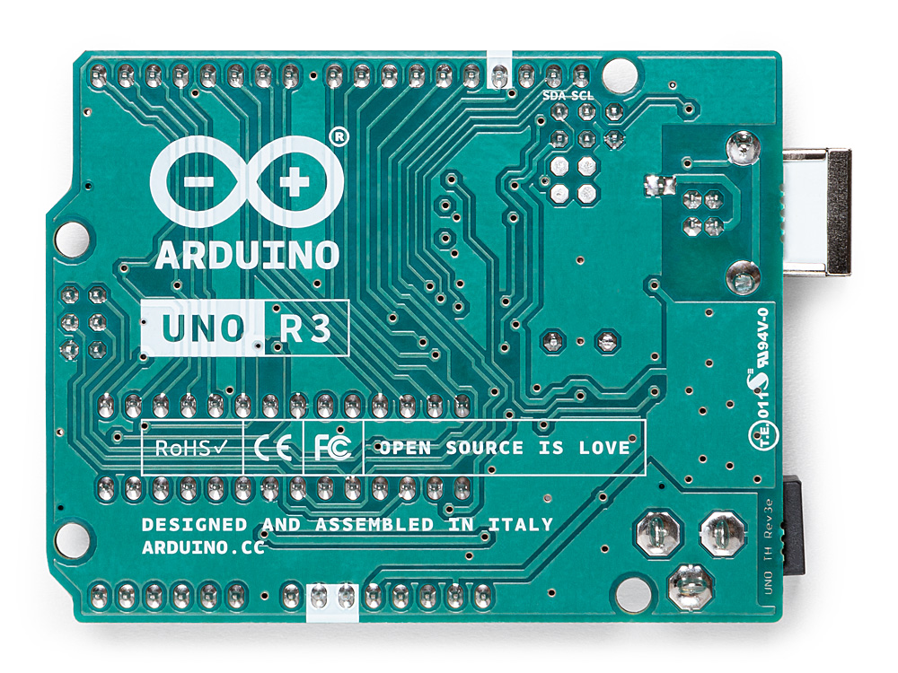 Arduino UNO R3 (back)