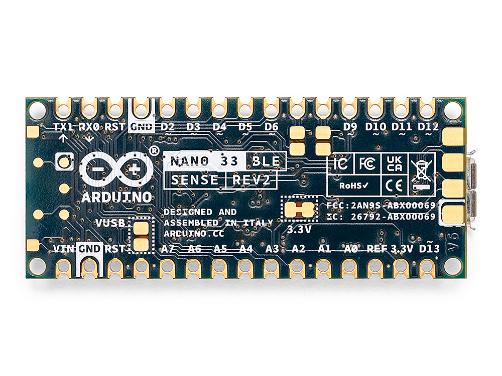 Arduino Nano 33 BLE Rev2 (back)