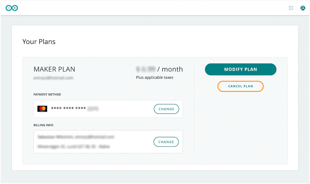 Cancelling a Cloud plan.