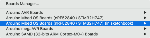 Custom core in board selector