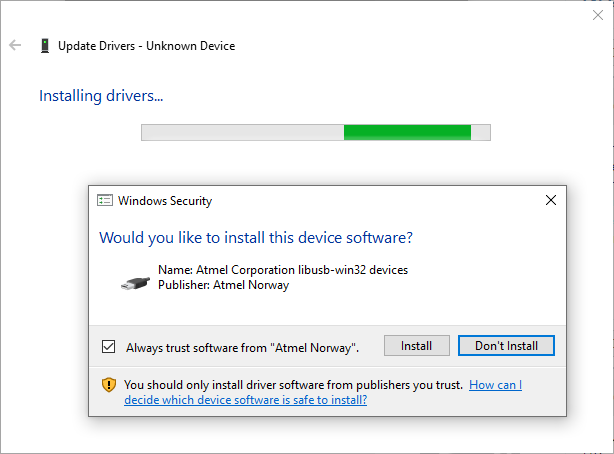 Windows Security pop-up