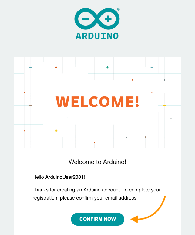 Email confirming account creation.