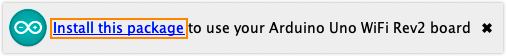 "Install this package" hypertext message highlighted