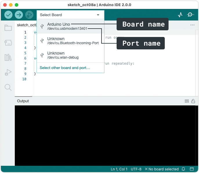 Select board and port in Arduino IDE – Arduino Help Center